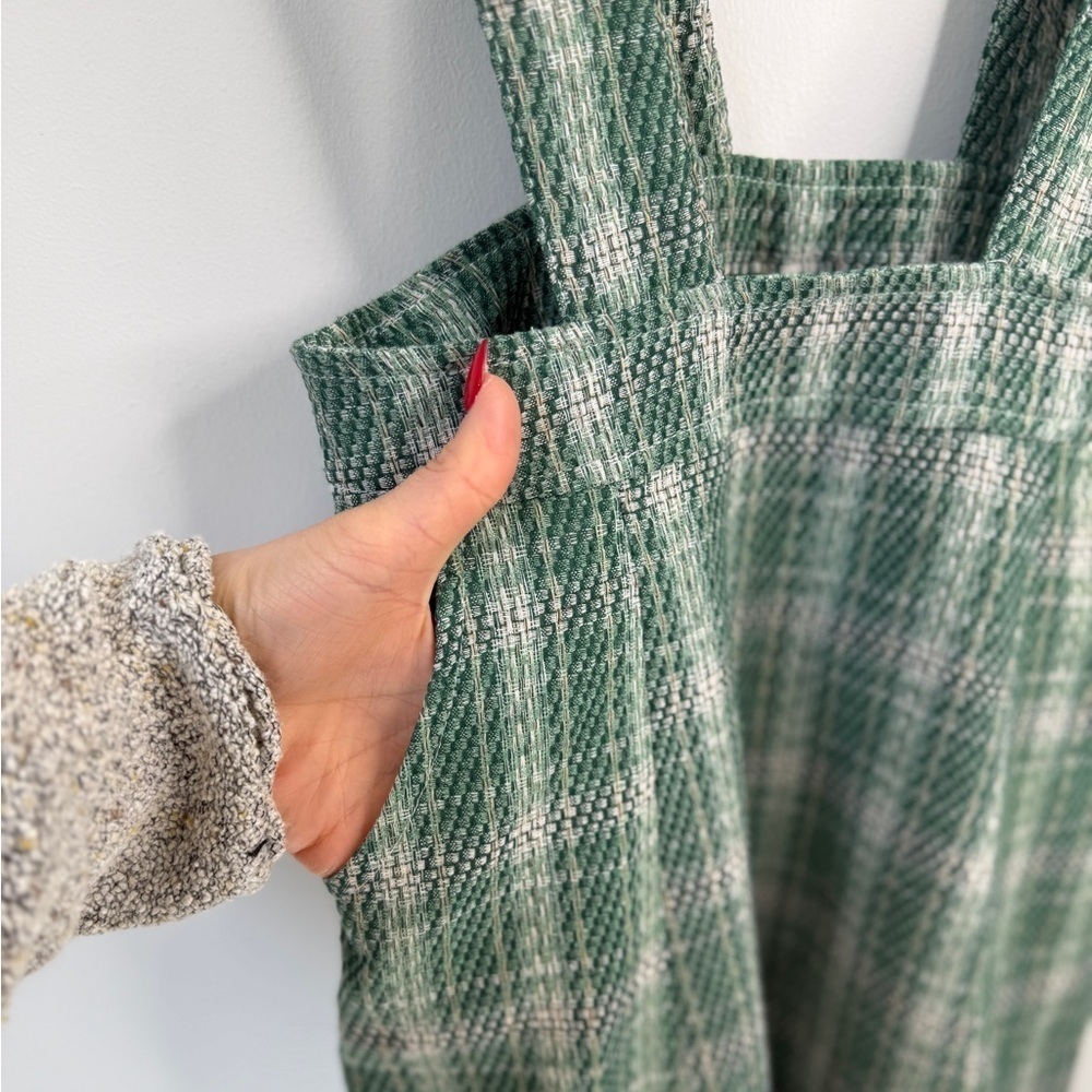 Green Side Zip Overall Dress with Pockets (S) - Picture 3 of 8